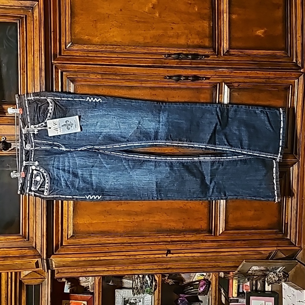 MISS CHIC DARK DENIM STITCHED JEANS Sz. 9 Juniors NWT!